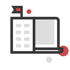 building with flag in the top icon
